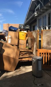 toxic basement contents in a trailer for disposal