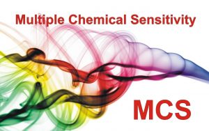 the words "multiple chemical sensitivity" with colors in a swirl to symbolize chemicals