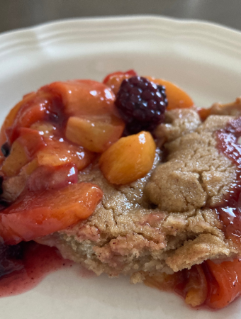 Gluten Free Blackberry Peach Cobbler - It's Dairy Free Too!